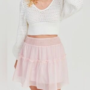 Altar’d State Pink Polka Dot Evie Skirt Size Small